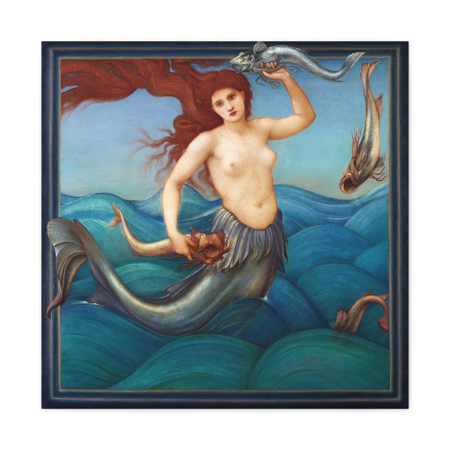 A Sea Nymph (1881) by Sir Edward Burne-Jones, from the Original, Art Print on Canvas