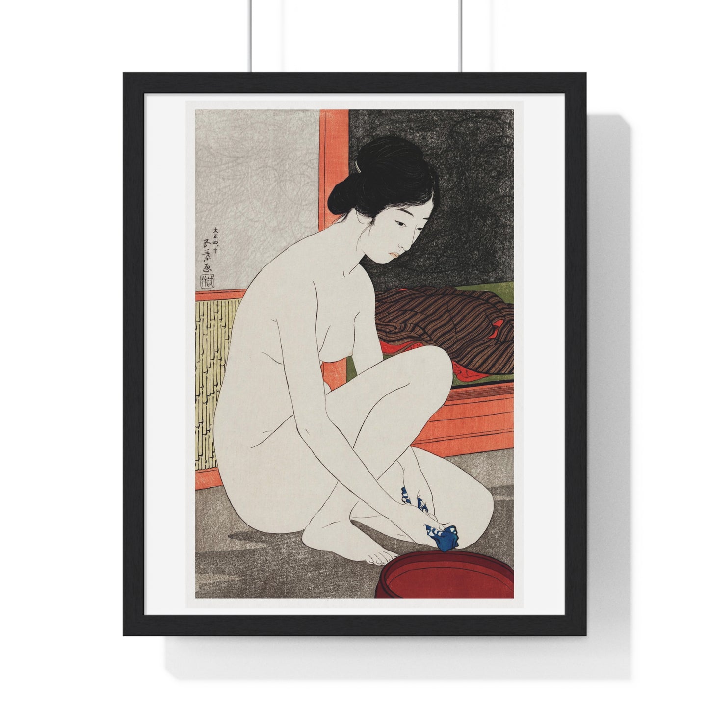 Yokugo no Onna 'Woman After a Bath' (1915) by Goyō Hashiguchi, from the Original, Framed Art Print