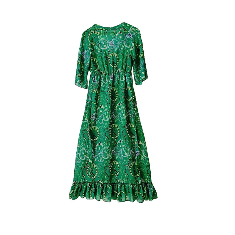 Abstract Print Women's Long Flowing Hippy Kaftan Dress