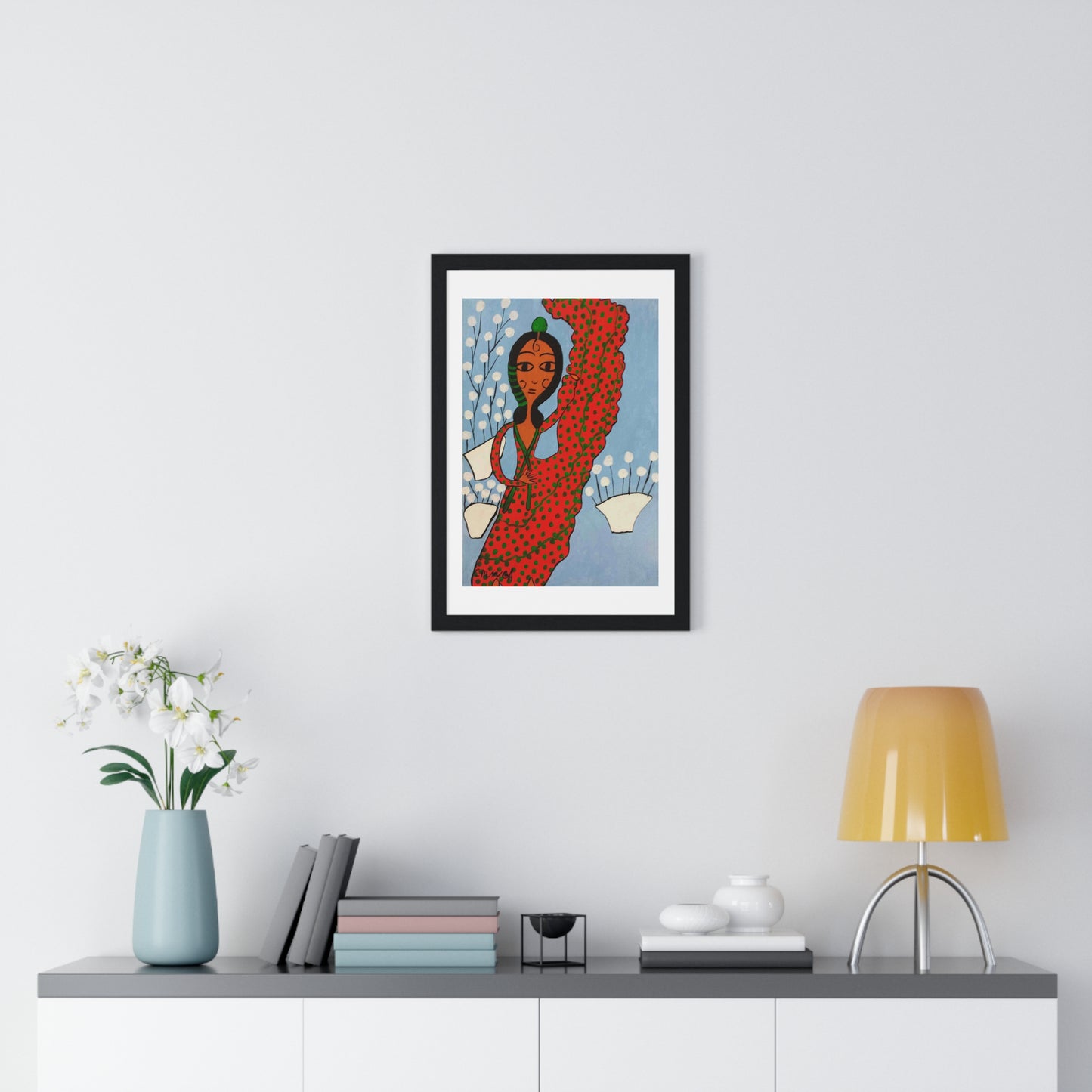 Flamenco Dancer Cartoon Art, from the Original, Framed Print