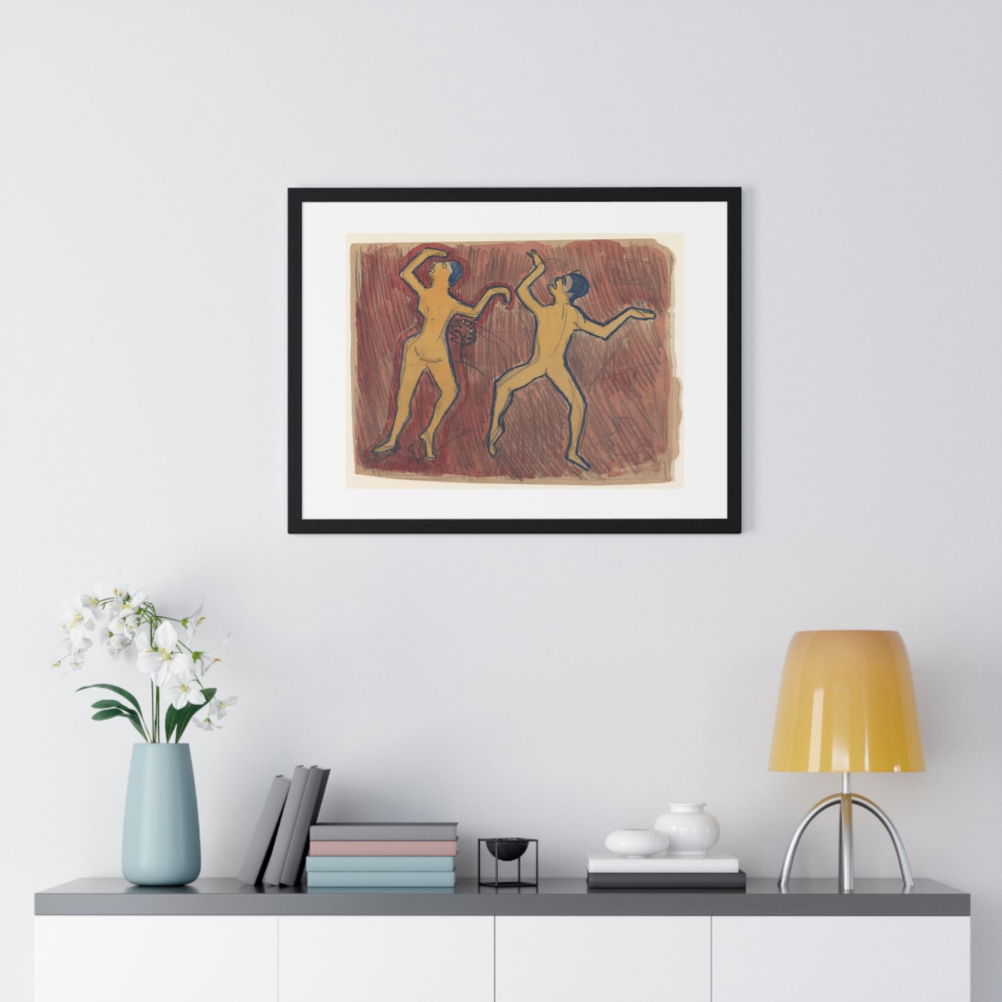 Study of Two Frenzied Dancers 'Cave of the Golden Calf' (1912) by Spencer Frederick Gore, from the Original, Framed Art Print