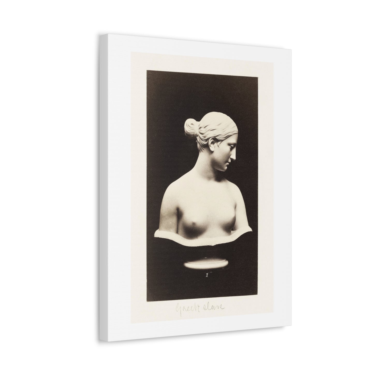 Bust of Greek Slave Photographic Art (1846) by Hiram Powers, from the Original, Print on Canvas