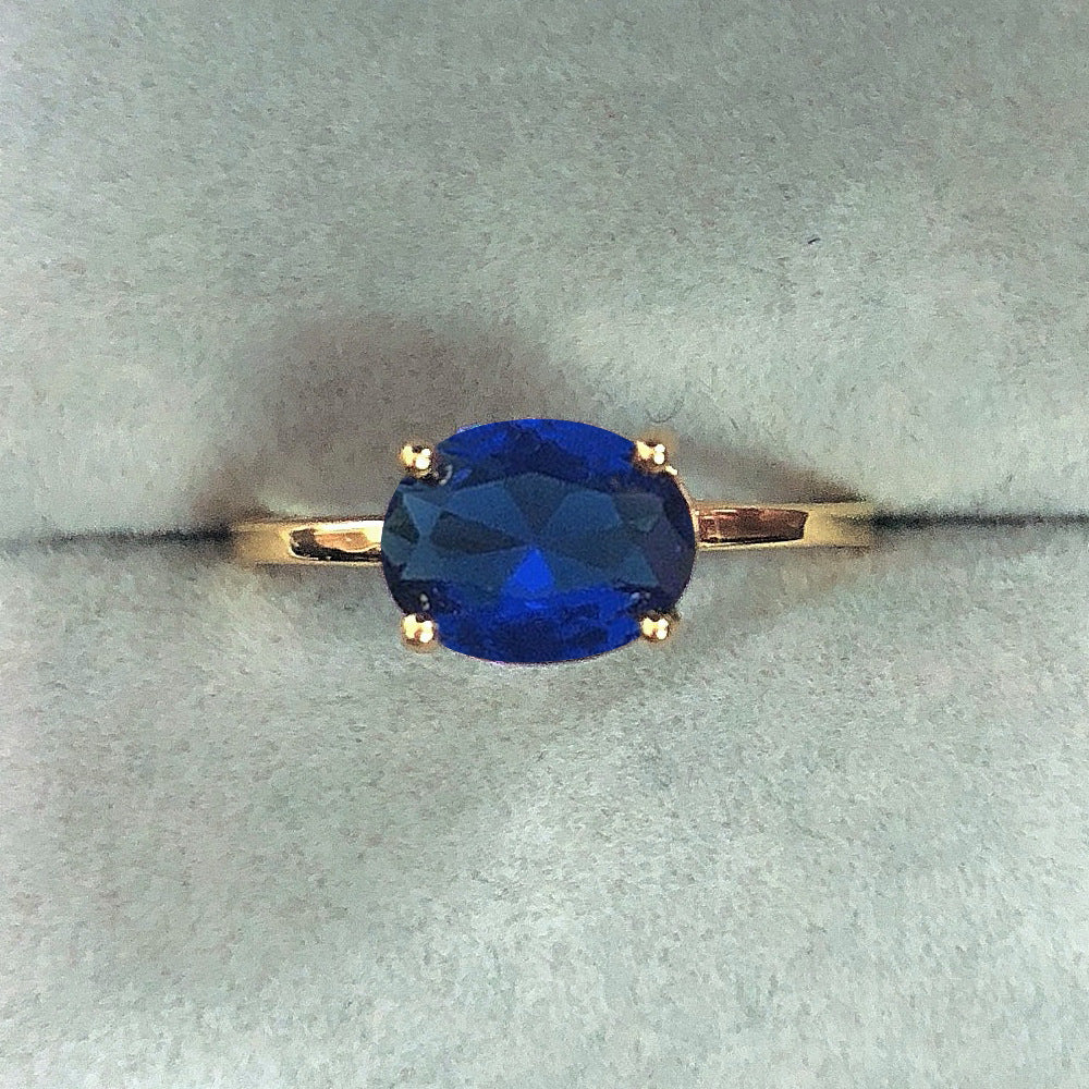 Women's Engagement Ring, Traditional Four-Claw Zirconia Gold Plated