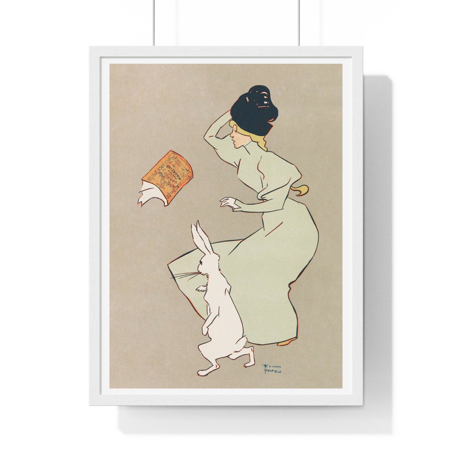 Advertisement for a March Issue of Harper's New Monthly Magazine by anonymous after Edward Penfield (1895 –1900) from the Original, Framed Art Print