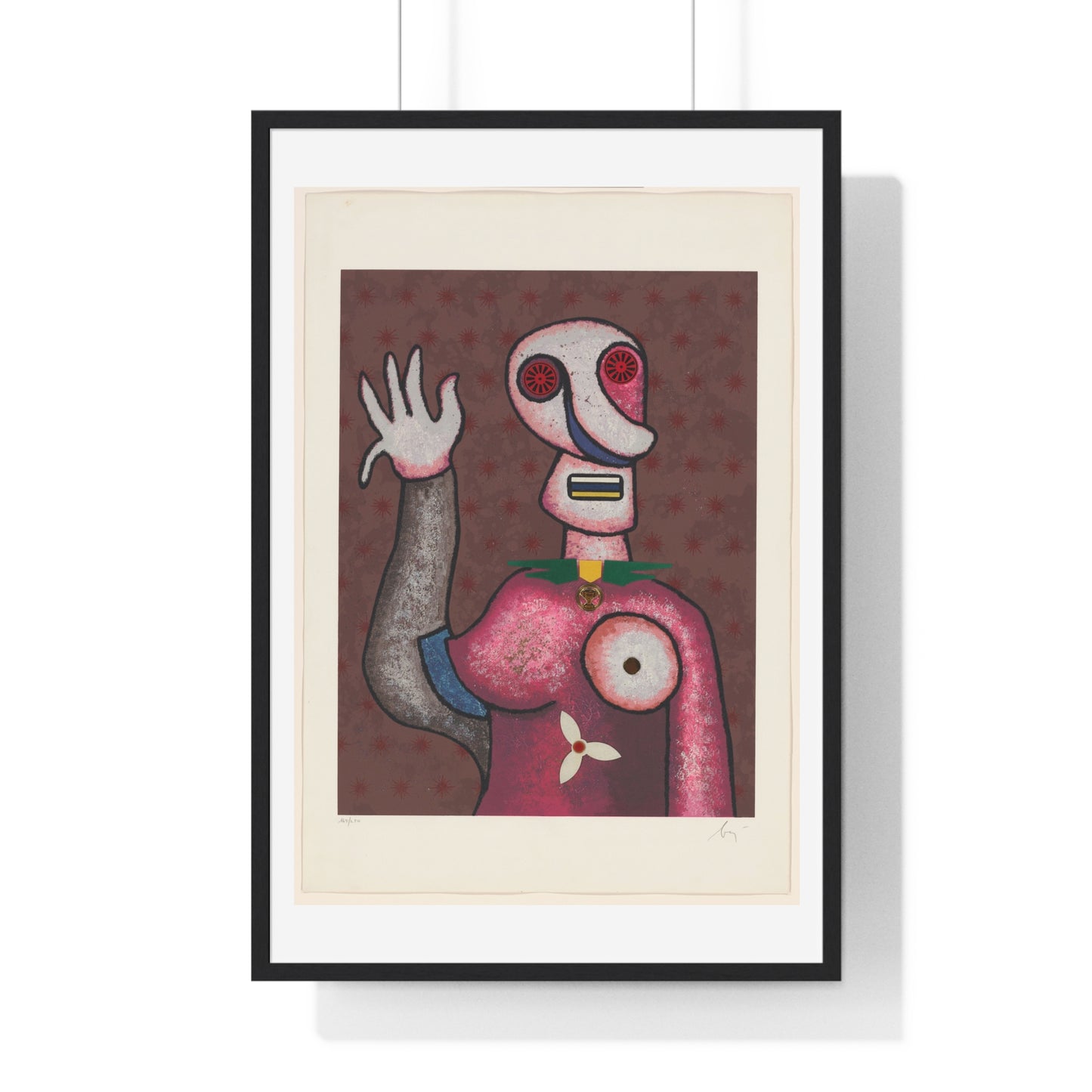 Zwaaiende Ciguur (circa 2009) Artist Unknown, from the Original, Framed Print