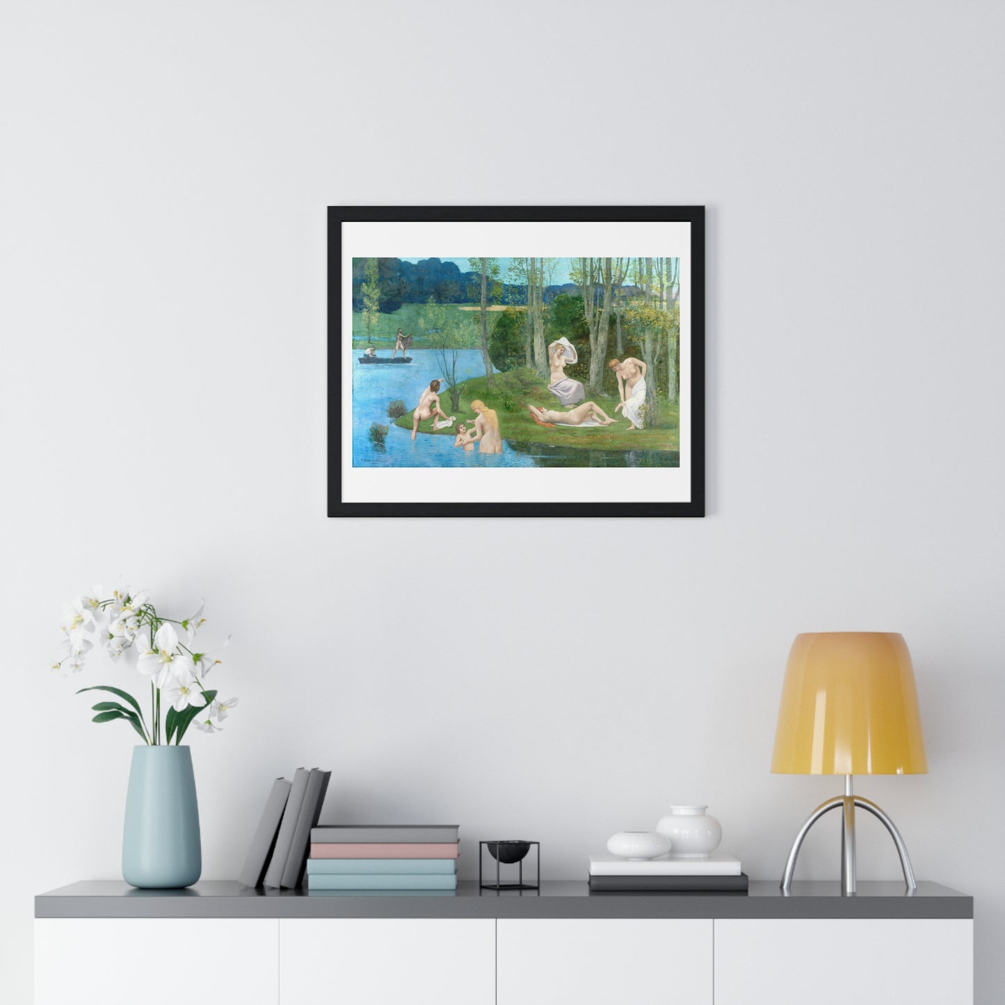 Summer (1891) by Pierre Puvis de Chavannes, from the Original, Framed Art Print