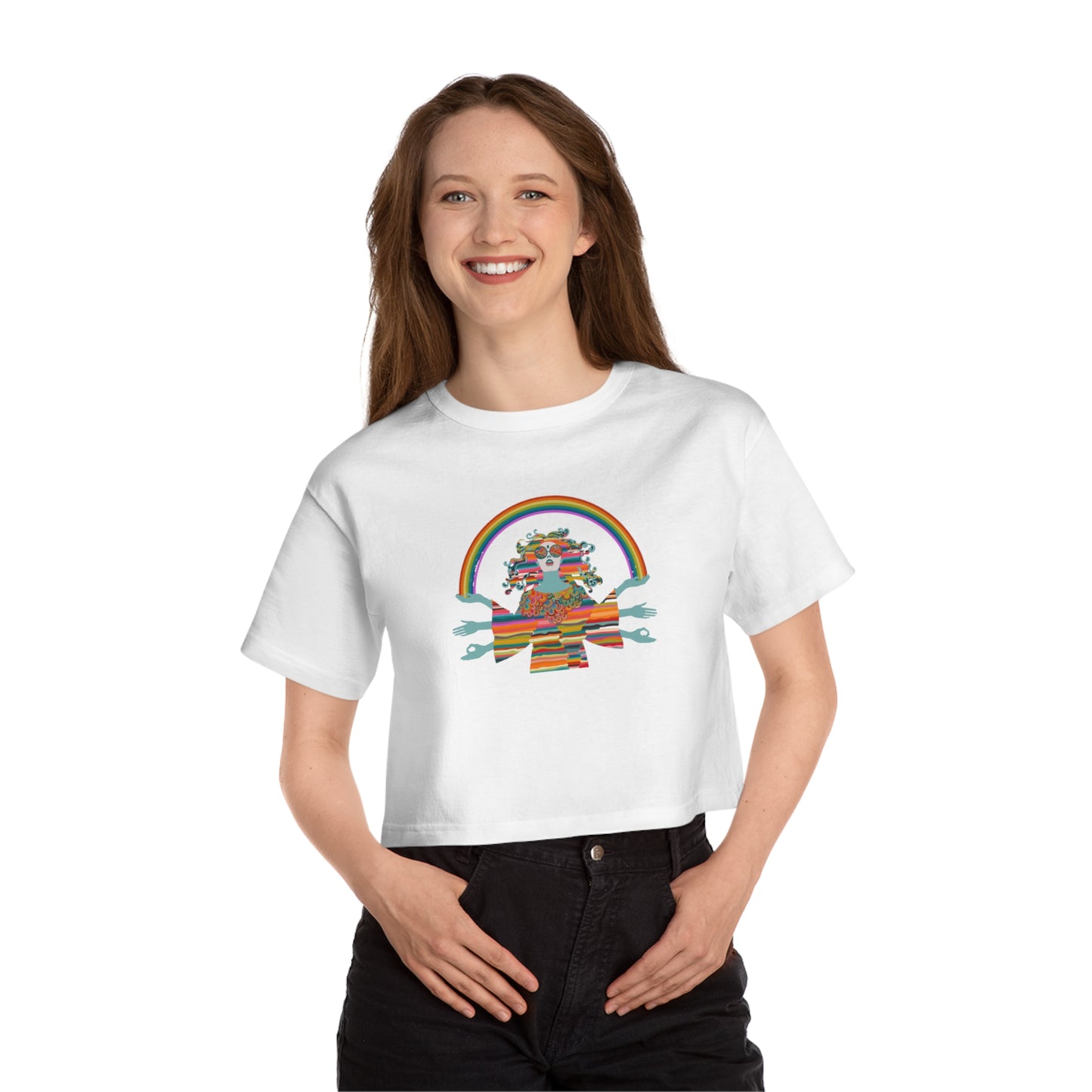 Psychedelic Goddess, Women's Cropped T-Shirt