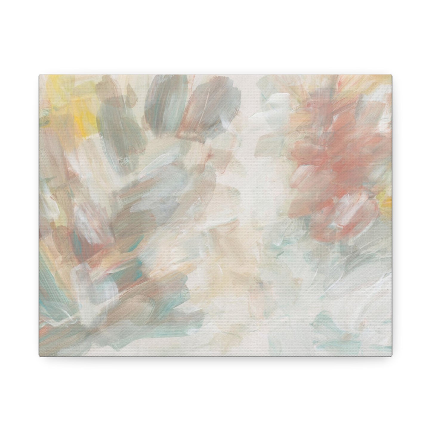 Acrylic Hand Drawn Smear Blot Abstract Art Print on Satin Canvas