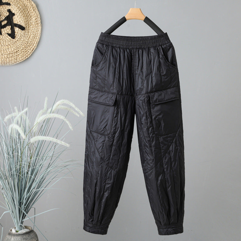 Quilted Cotton Pants, Women's Windproof Warm Sports Pants