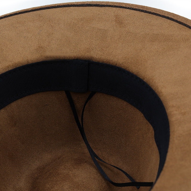 Suede Design, Unisex Ribbon Decoration Western Cowboy Hat