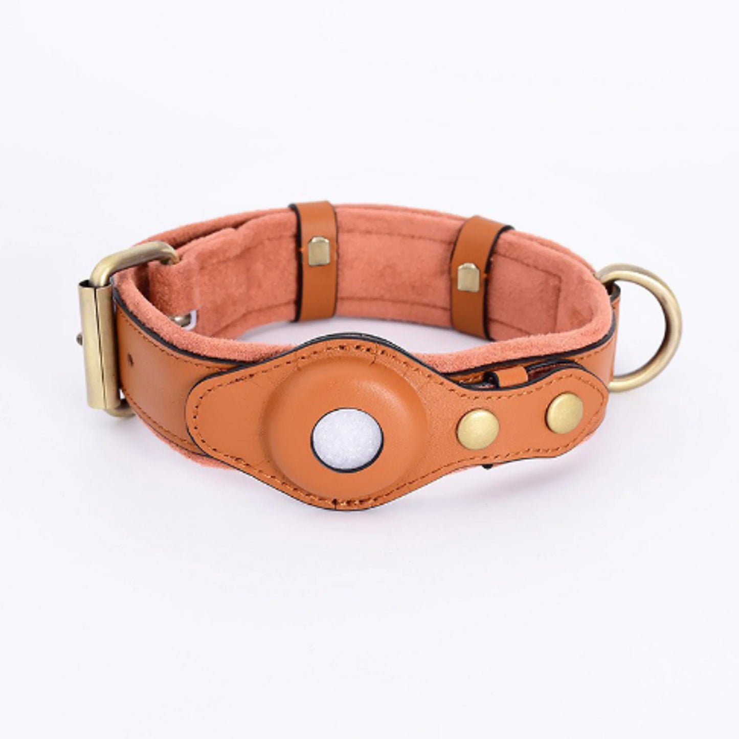 Olixar™ New Design Leather Airtag Trackable Heavy Duty Dog Collar