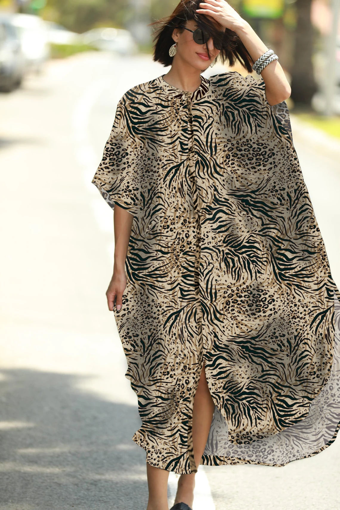 Long Beach Dress, Printed Women's Kaftan, Multi Designs