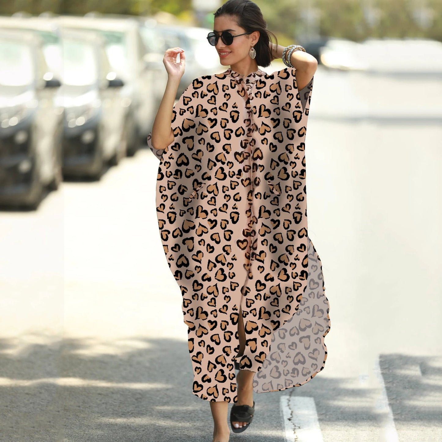 Long Beach Dress, Printed Women's Kaftan, Multi Designs