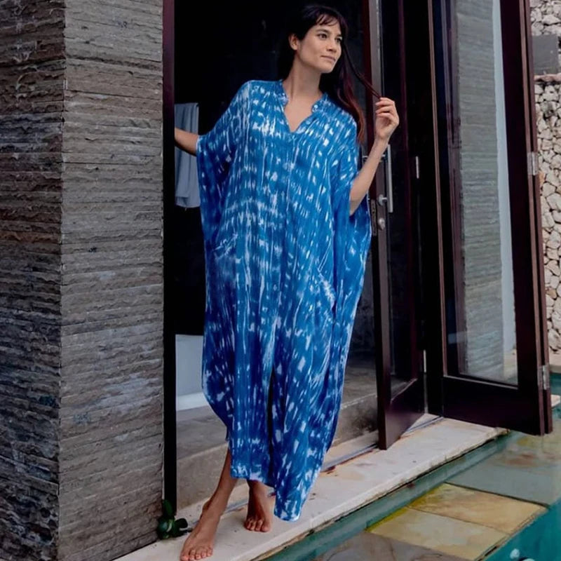 Long Beach Dress, Printed Women's Kaftan, Multi Designs