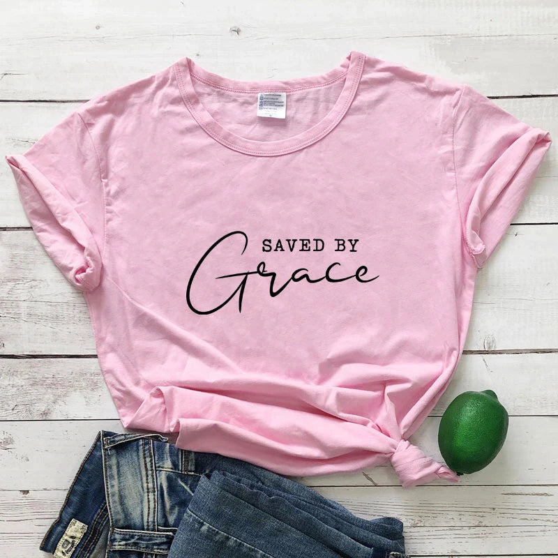 Saved By Grace Cotton T-Shirt