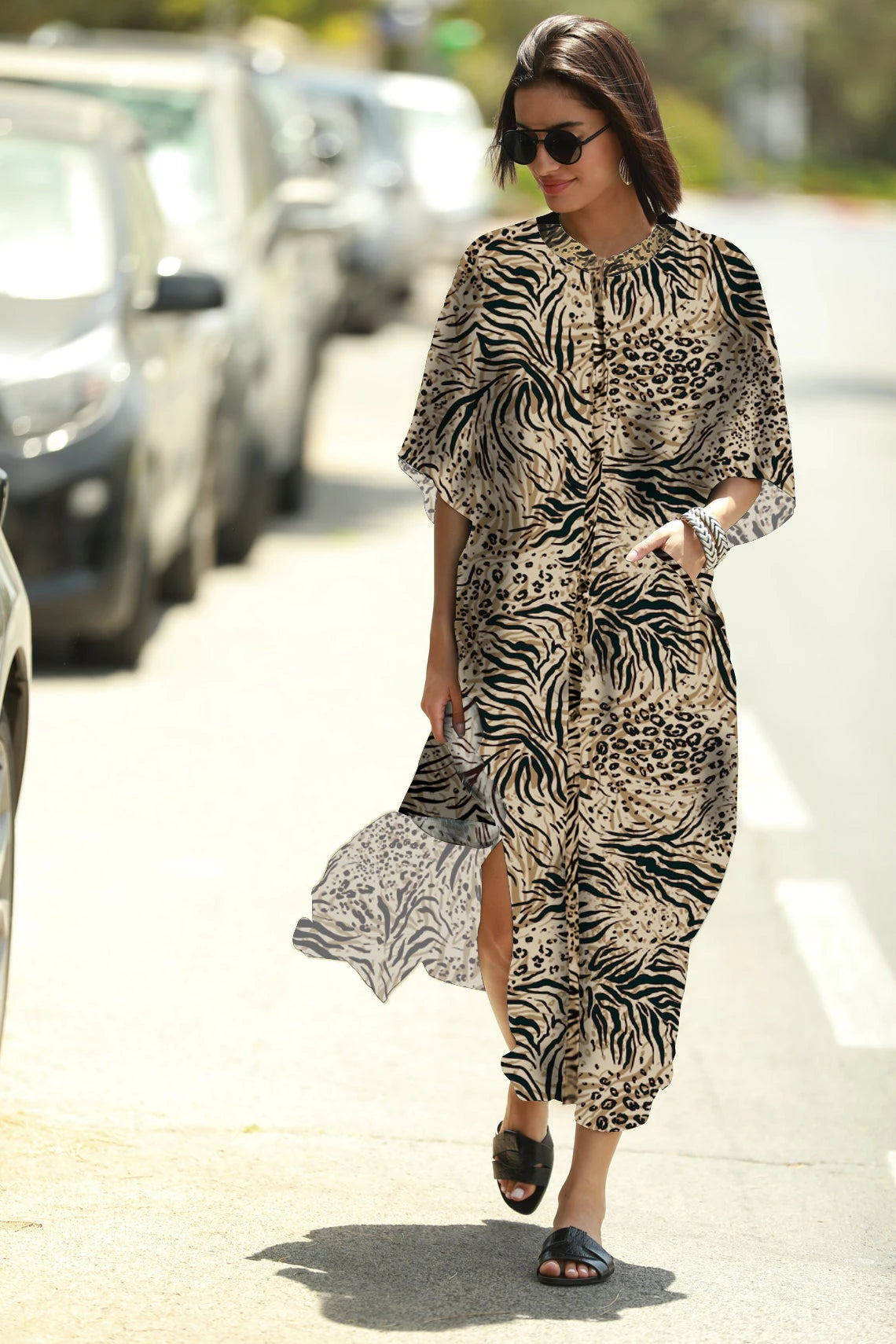 Long Beach Dress, Printed Women's Kaftan, Multi Designs