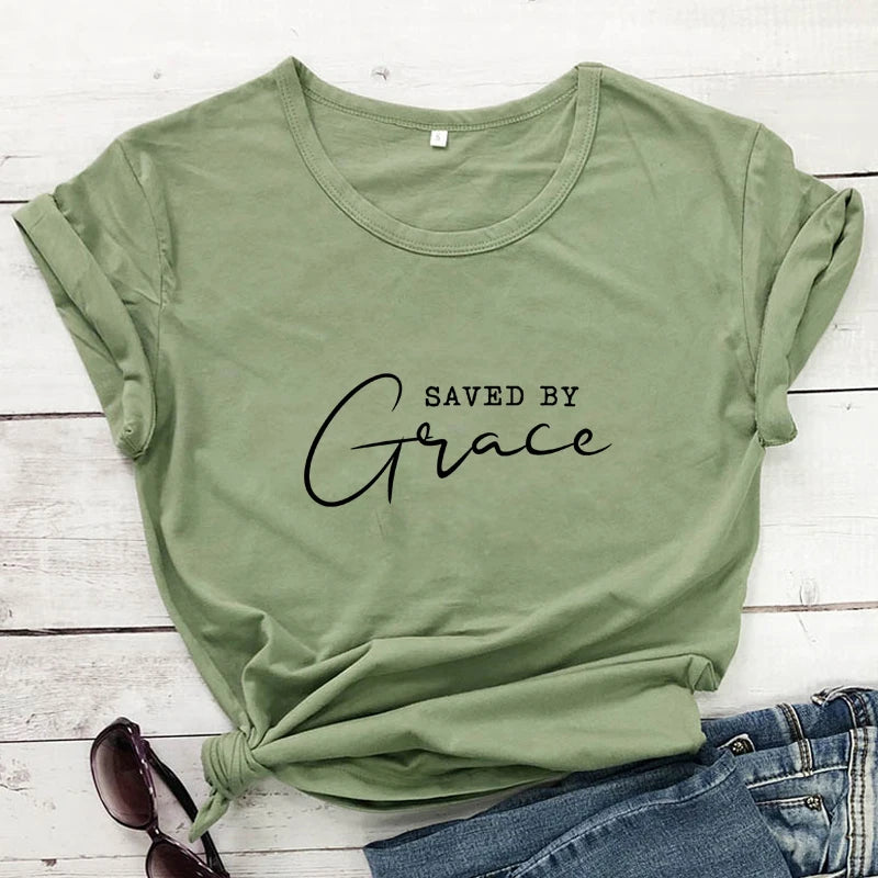 Saved By Grace Cotton T-Shirt