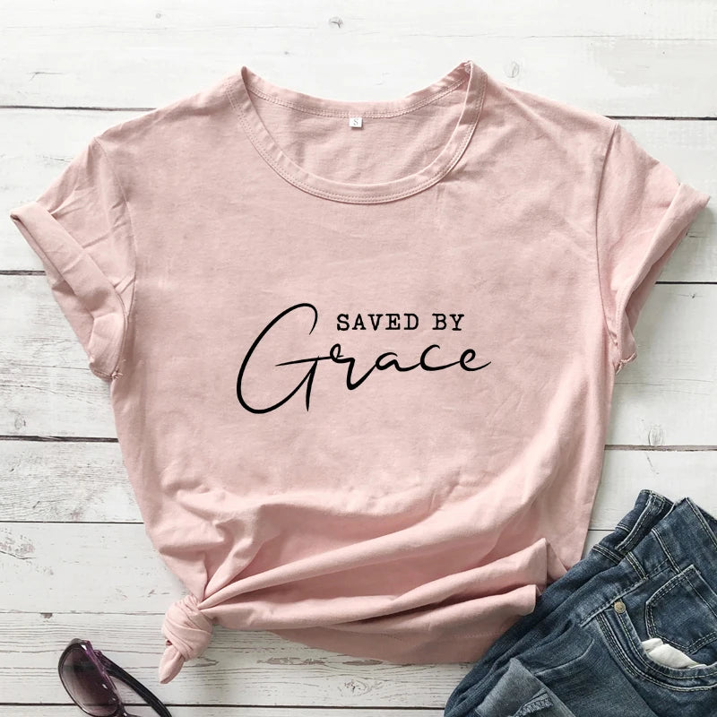 Saved By Grace Cotton T-Shirt