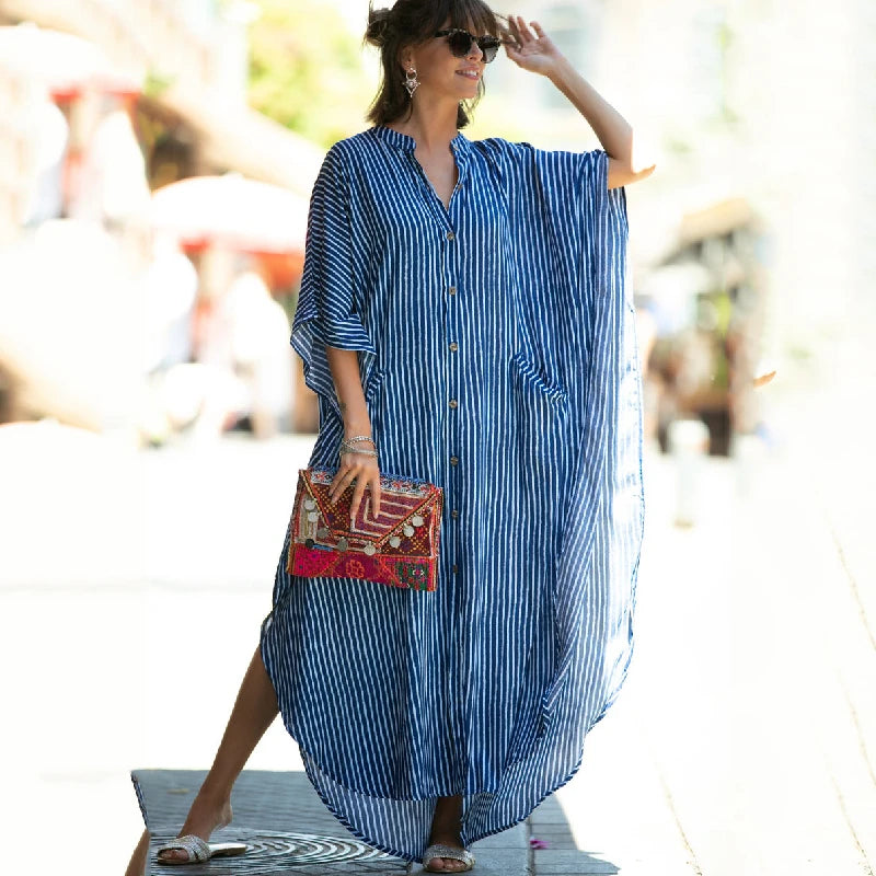 Long Beach Dress, Printed Women's Kaftan, Multi Designs