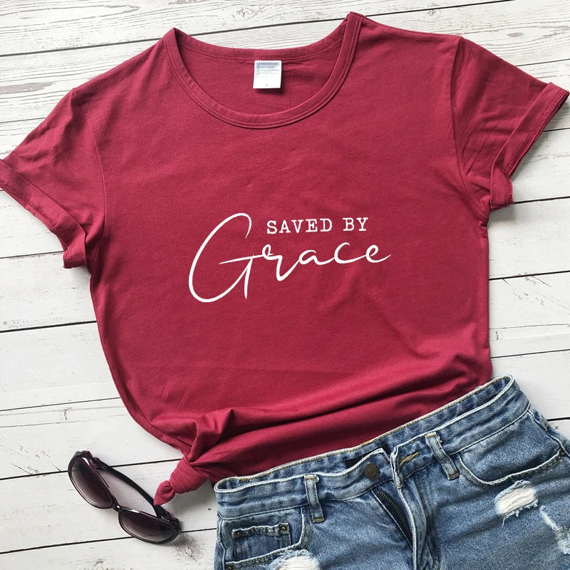 Saved By Grace Cotton T-Shirt
