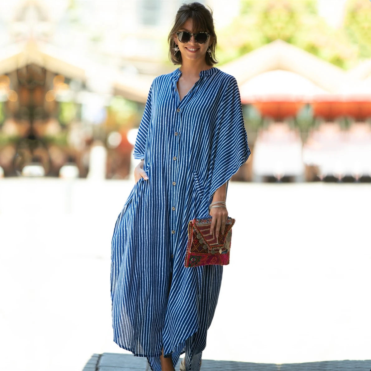 Long Beach Dress, Printed Women's Kaftan, Multi Designs