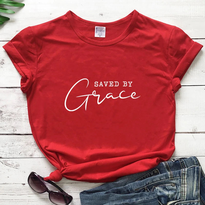 Saved By Grace Cotton T-Shirt