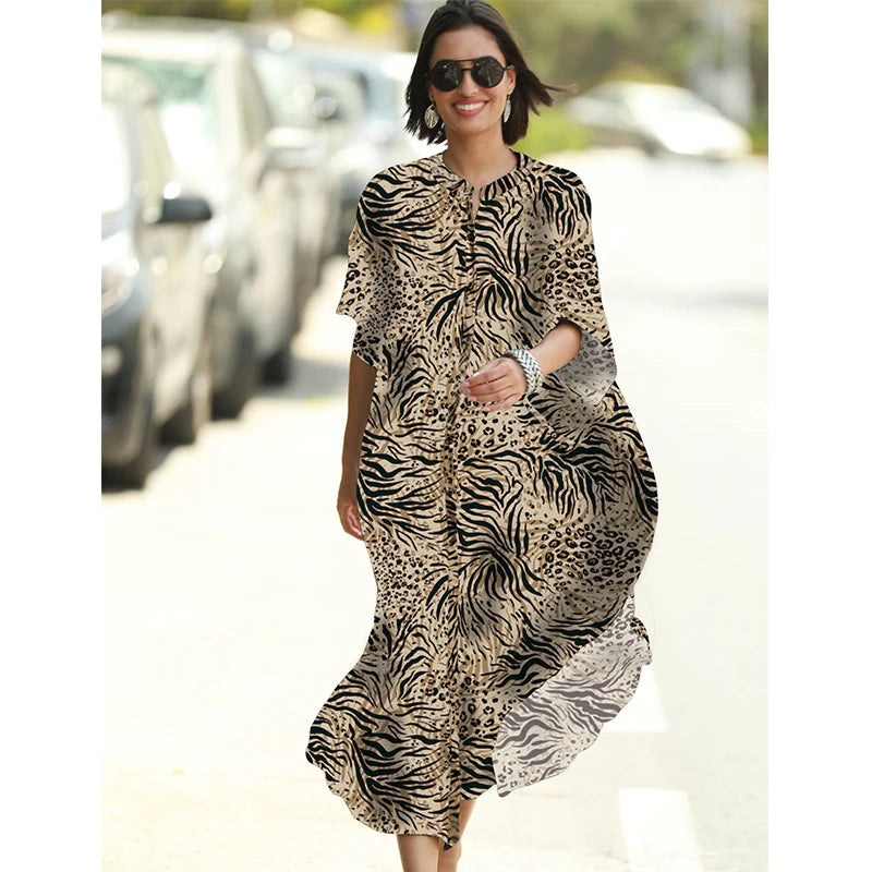 Long Beach Dress, Printed Women's Kaftan, Multi Designs