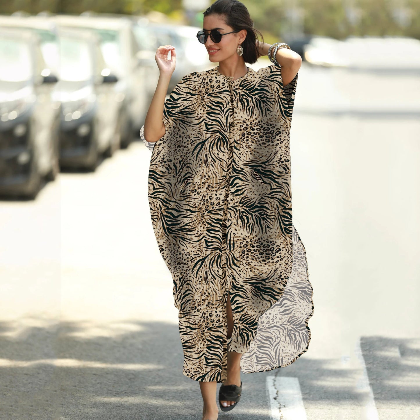 Long Beach Dress, Printed Women's Kaftan, Multi Designs