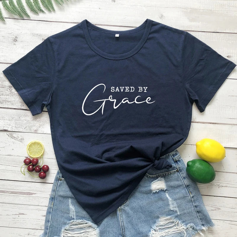 Saved By Grace Cotton T-Shirt