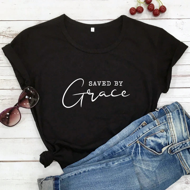 Saved By Grace Cotton T-Shirt
