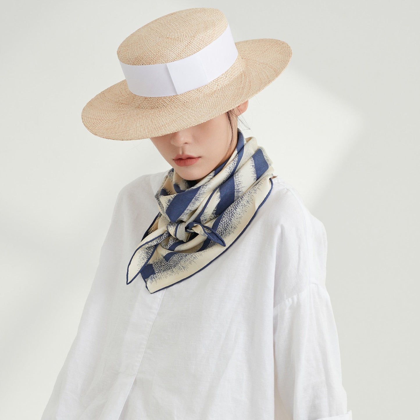 Timeless Stripes Silk Scarf, Double-Sided Print with Luxury Hand-Rolled, Sand-Washed Finish