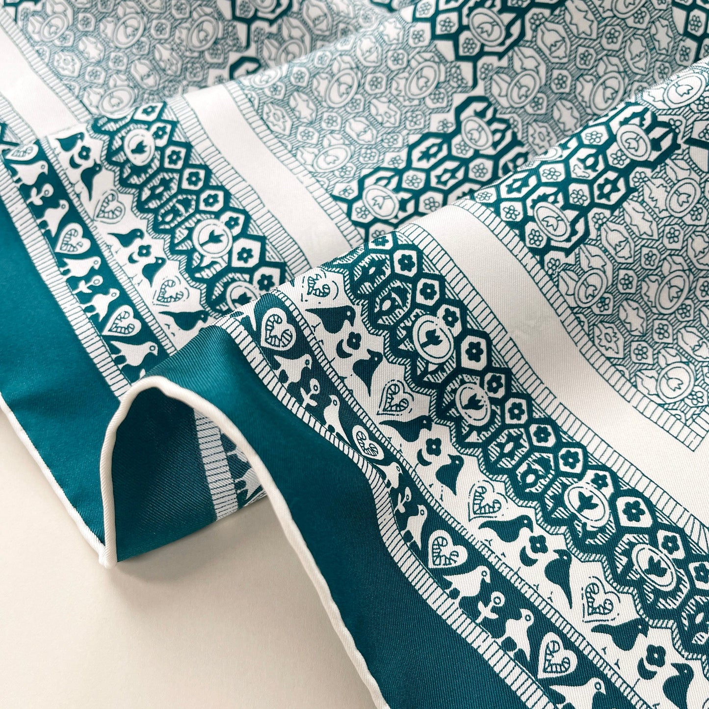 Heritage Grace Silk Scarf, 90cm Hand-Rolled Women's Head Scarf