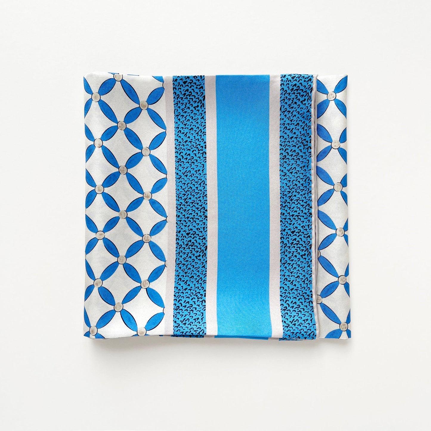 Geometric Petals Silk Scarf, 90cm Women's Head Scarf