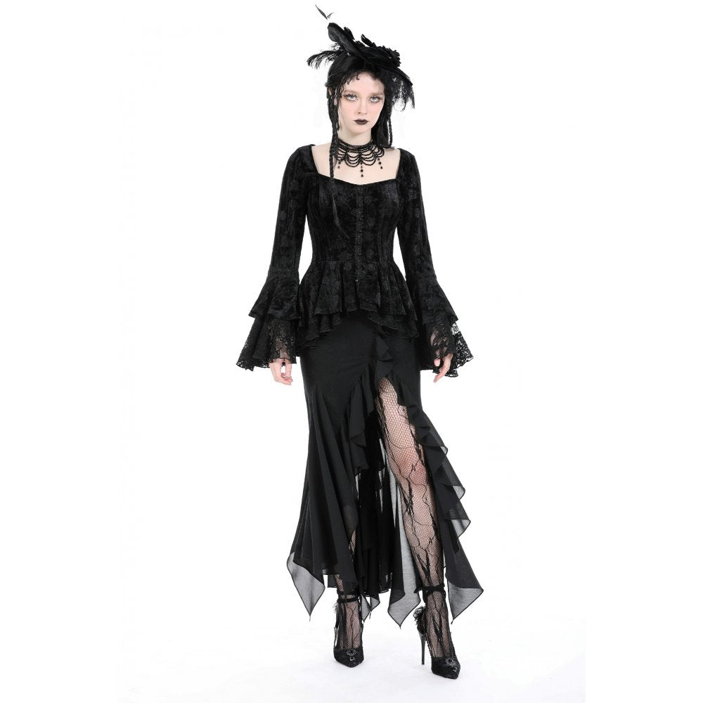 Dark In Love Izora Asymmetrical Goth Skirt