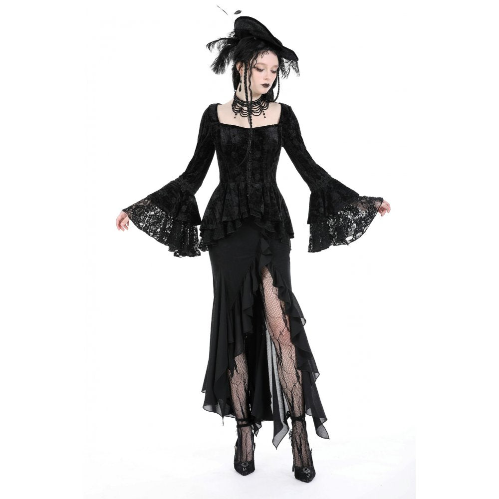 Dark In Love Izora Asymmetrical Goth Skirt