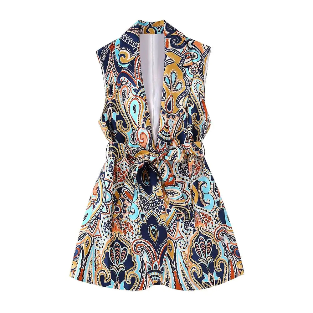ZAR® Paisley Print Women's Waistcoat and Pants Set