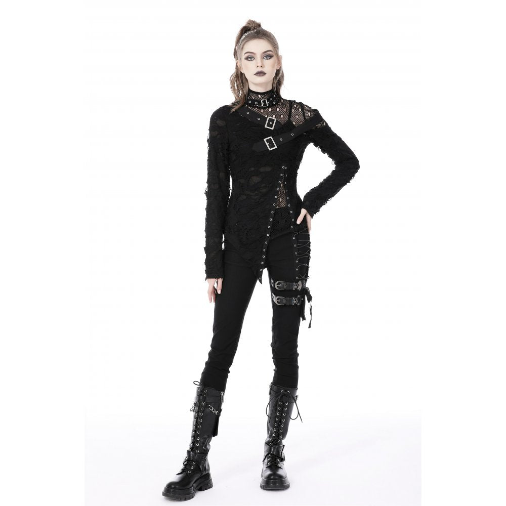 Dark In Love Gothic Fashion Womenswear Nola Long-Sleeve Top