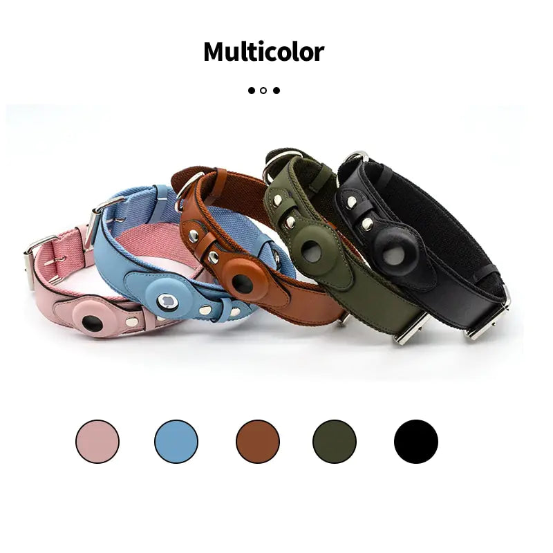 Olixar™ New Design Leather Airtag Trackable Heavy Duty Dog Collar