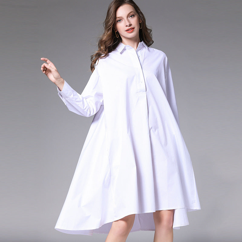 Vireous Loose-Fit Fashion Everyday Elegance Shirt Dress, Plus Sizes