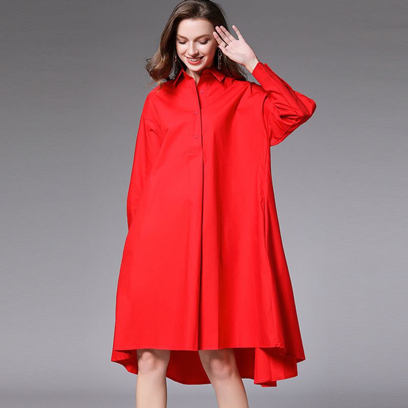 Vireous Loose-Fit Fashion Everyday Elegance Shirt Dress, Plus Sizes