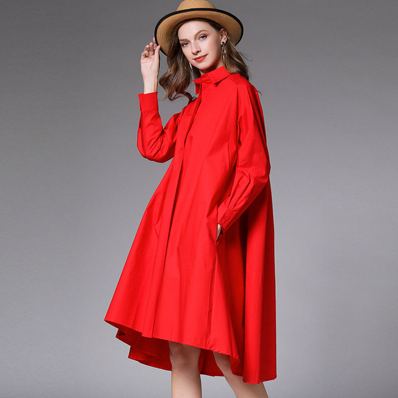 Vireous Loose-Fit Fashion Everyday Elegance Shirt Dress, Plus Sizes