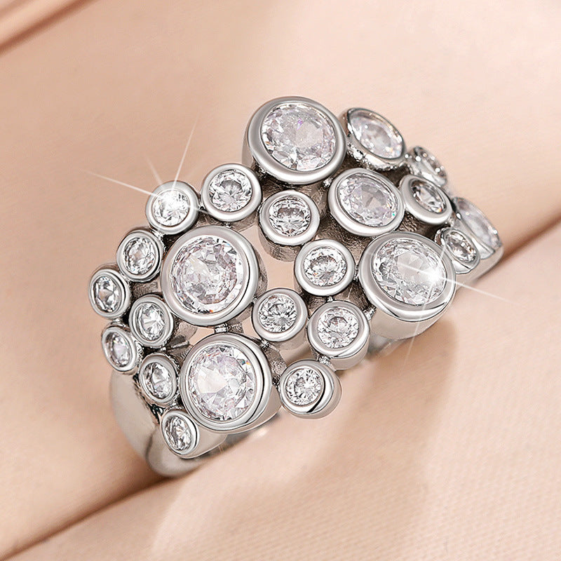 Irregular 'Starry Night' Zirconia Studded Fashion Ring
