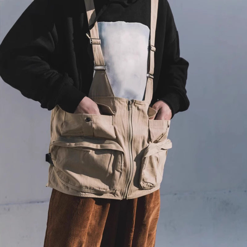 Avant Garde Casual Workwear-Style Men's Waistcoat