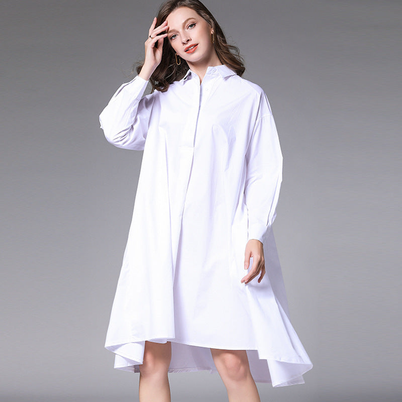 Vireous Loose-Fit Fashion Everyday Elegance Shirt Dress, Plus Sizes