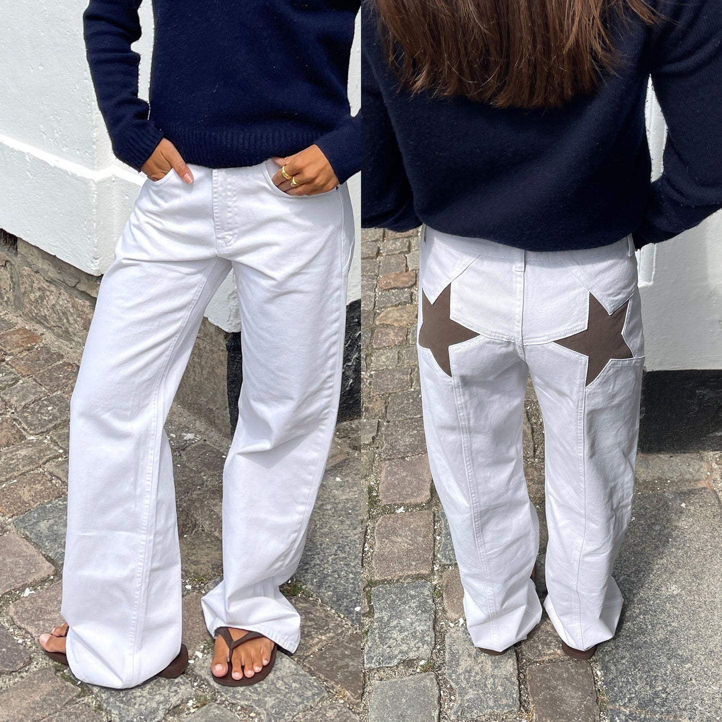 Retro Women's Five-Pointed Star Patchwork Jeans