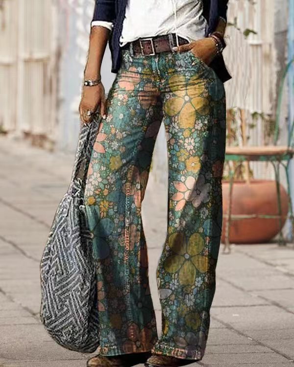 Organza Pattern Weave Jeans, Patterned Women's Designer Denim