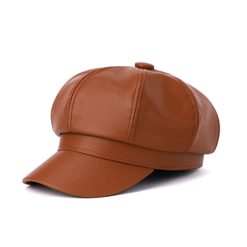Unisex Leather Peaked Cap, Multi Colours