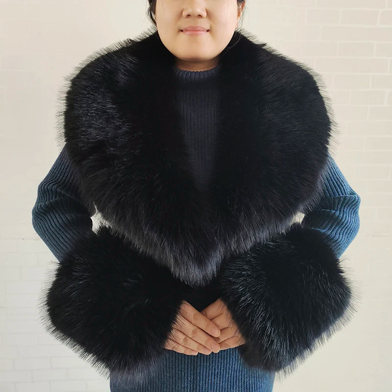 Winter Faux Fur Collar and Cuffs Set, Shawl and Accessories