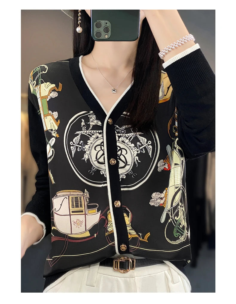 Equestrian Design Women's Lightweight Cardigan, Spring and Summer Collection