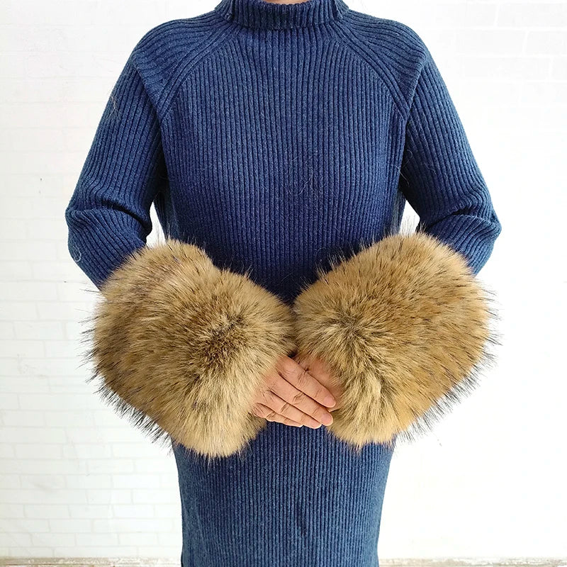 Winter Faux Fur Collar and Cuffs Set, Shawl and Accessories